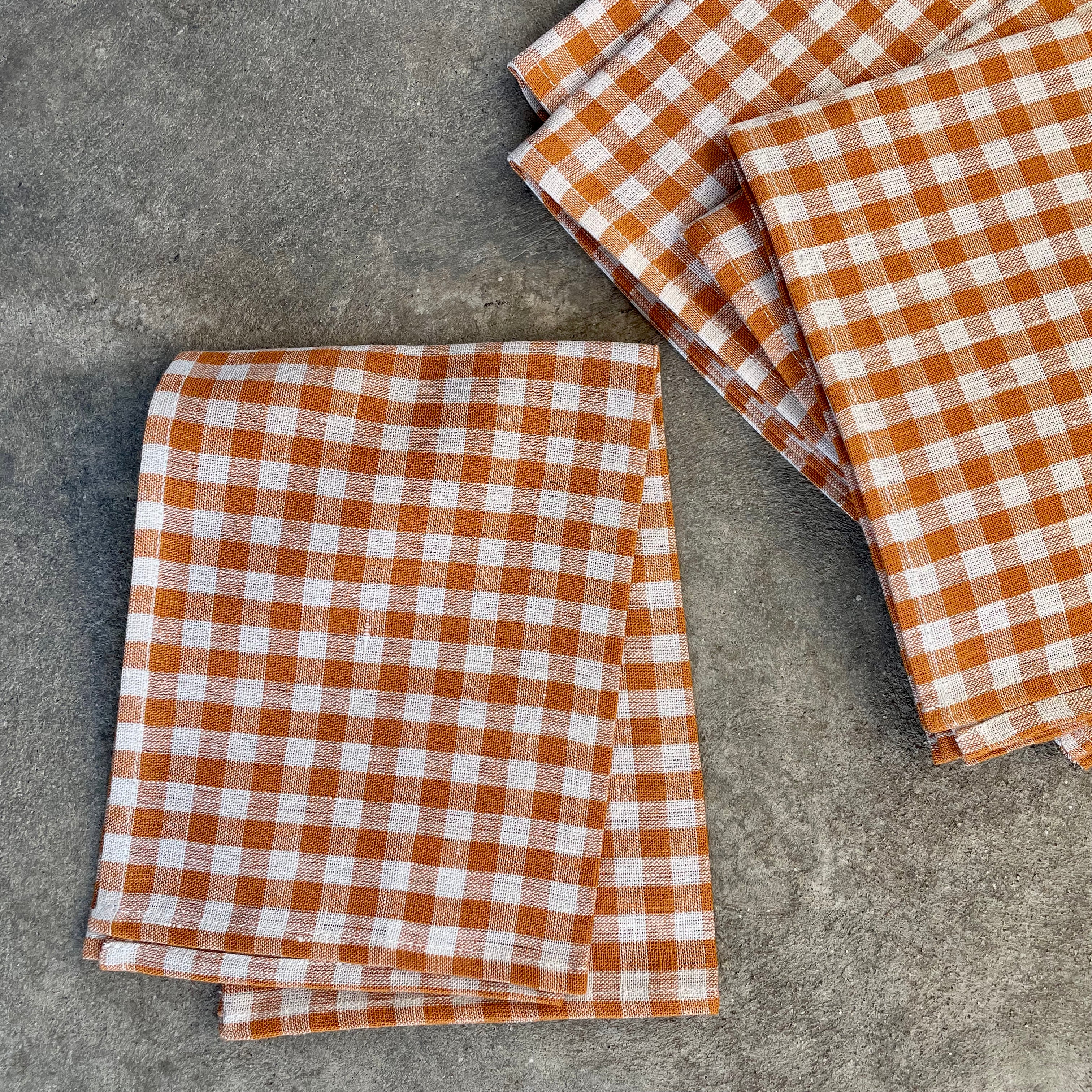 Linen Dish Towel / Ochre Gingham – DIG + CO.