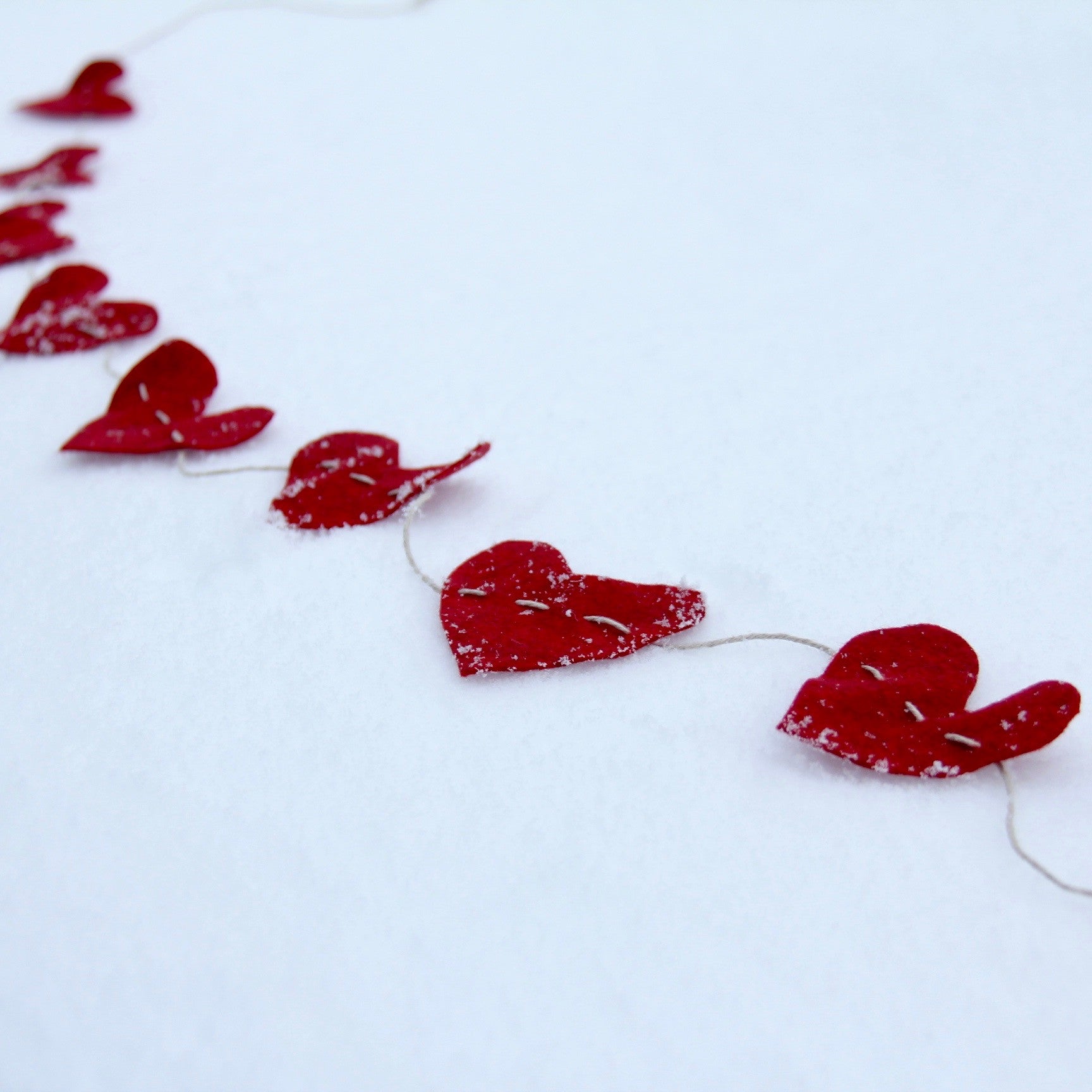 felt heart garland