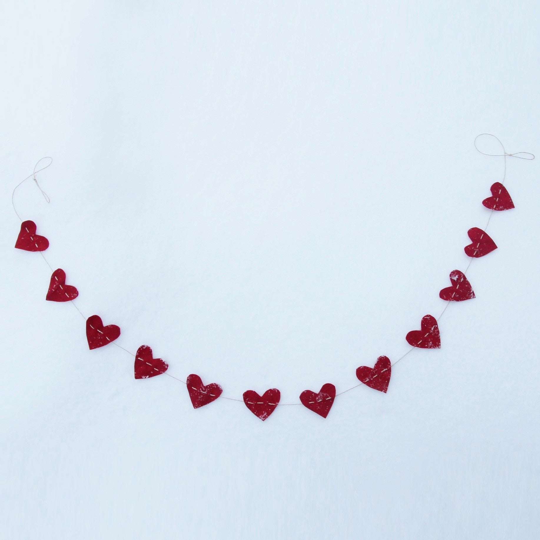 felt heart garland