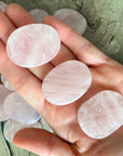 rose quartz palm stone